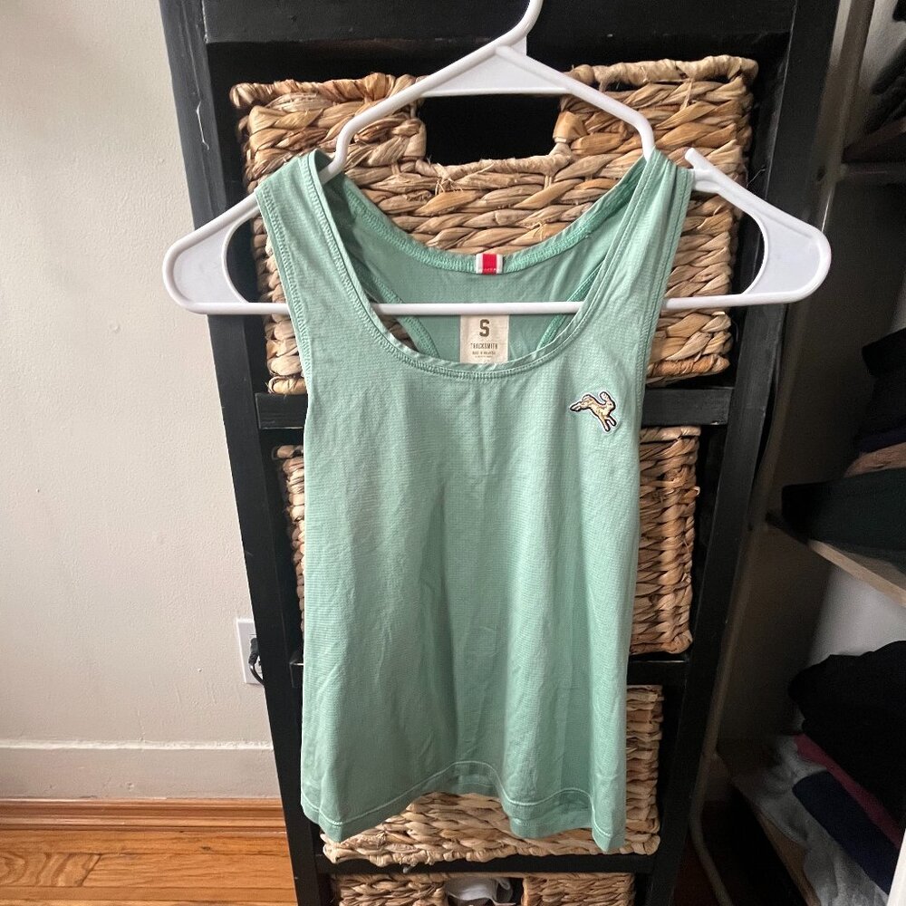 Tracksmith Twilight Crop Tank - mint green, Sz Small